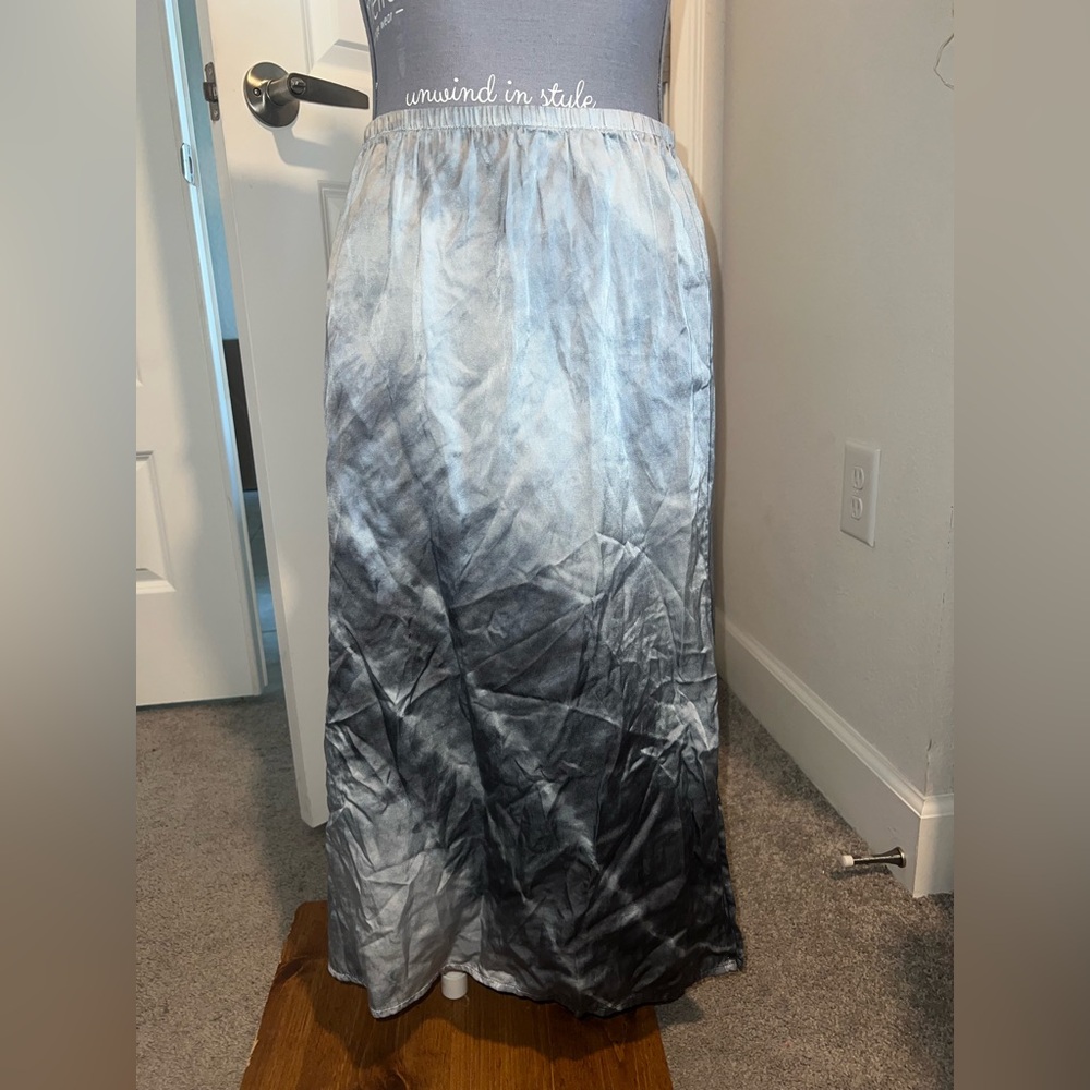 Gray and Blue tie dye midi